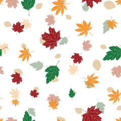 Wall Mural - seamless pattern with fall leaf, abstract leaf texture design