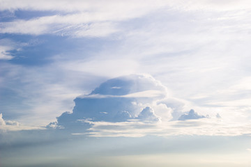 blue sky background with strange shaped clouds,copy space.