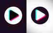 Vector set arrow play icon, web symbol. Social media concept. Vector illustration EPS 10