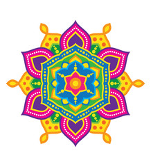 Wall Mural - Indian Rangoli Design Vector Illustration