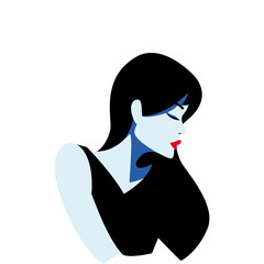 Wall Mural - sexy black hair woman in comic style vector design