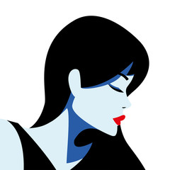 Canvas Print - sexy black hair woman in comic style vector design