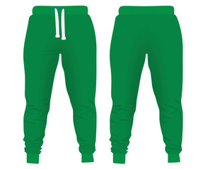 Green tracksuit bottom. vector illustration