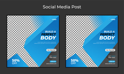 Gym and fitness social media post banner
