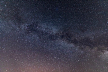 Wall Mural - milky way and falling meteorites in the night sky