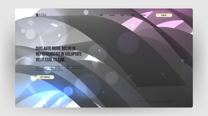 Homepage, landing page background. Abstract liquid, fluid shapes composition. 3D effect with blend gradient. Eps10 vector.