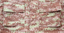 US Army Camouflage Uniform Detail Background, Closeup View