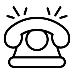 Sticker - Calling phone icon. Outline calling phone vector icon for web design isolated on white background