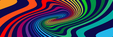 Background With Soft, Wavy Rainbow Colored Spirals	