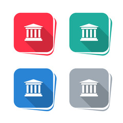 Wall Mural - University icon on square button