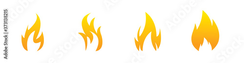 Fotografía Set of fire vector icons. Concept flame, fire, flat style