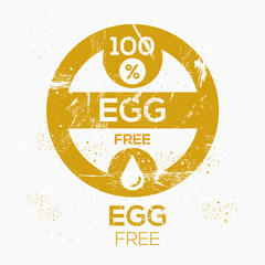 Wall Mural - (Egg free) label sign, vector illustration.