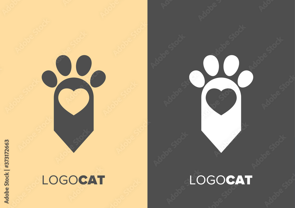 Paw Prints. Logo. Vector Illustration. Isolated vector Illustration.