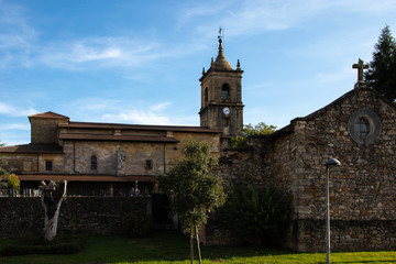 Poster - Closeup shot of an ancient church in Basque country