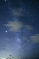 Wall Mural - Breathtaking shot of the starry night in Bolonia Beach, Algeciras, Cadiz, Spain