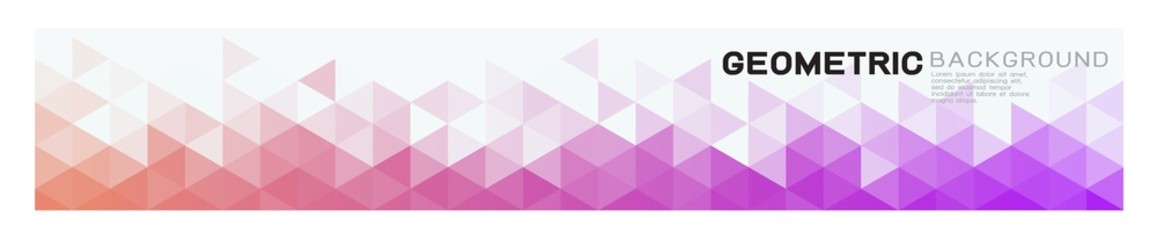 Wall Mural - geometric horizontal background with colorful gradient triangle pattern strip on below position and 