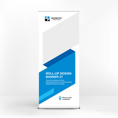 Wall Mural - creative banner design, roll-up stand for advertising and placement of information, template for pre