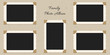 © Ice pick - Family portrait pictures in frames on albom. Vector page of photo album, with photo frames and corner.