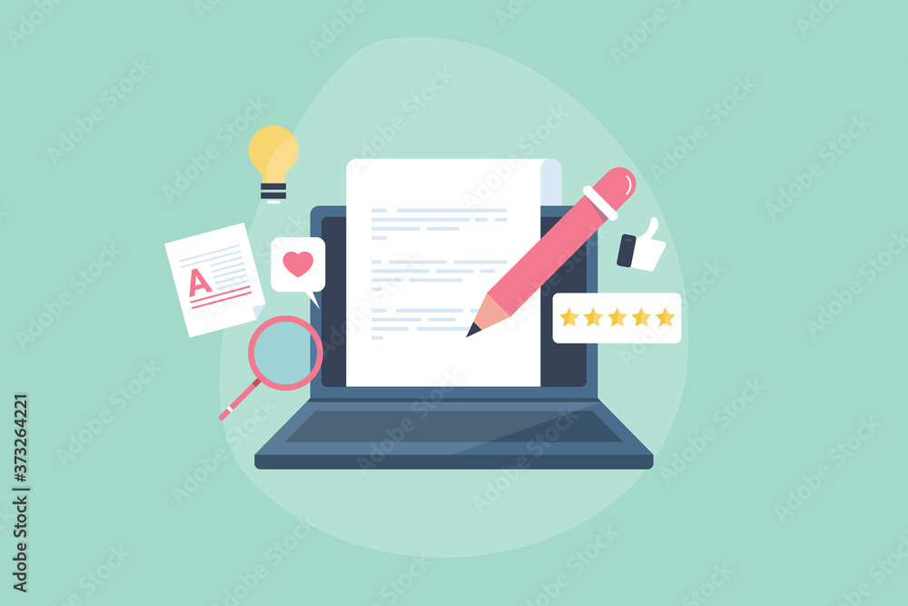 Digital writing, online blogging, content creation and text content ...