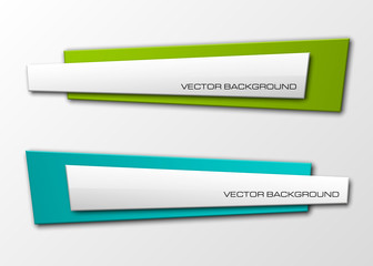 Origami vector banner. The original form as two form, overlapping. The flat image. Advertising Design shape. Vector label tag.