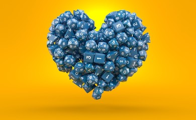 Poster - RPG dice in heart shape