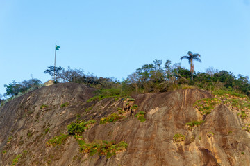  Helm stone with the Brazil flag on top rio de janeiro.