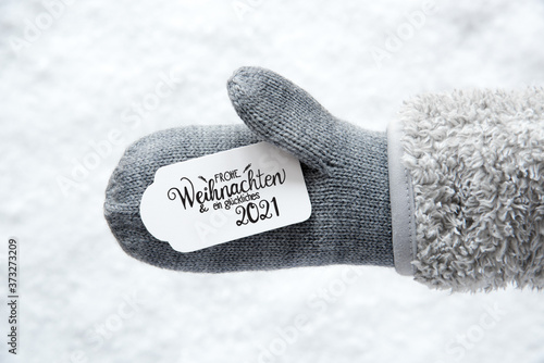 Gray Glove, Label, Snow, Glueckliches 2021 Means Happy 2021