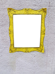 Yellow frame on the wall