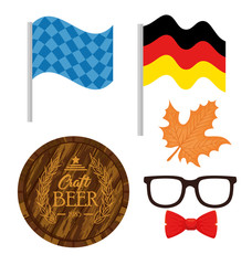 Poster - oktoberfest festival celebration set icons vector illustration design