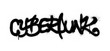 © johnjohnson - graffiti cyberpunk word sprayed in black over white