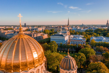 Wall Mural - Aerial view of the cathedral of the Nativity of Christ in Riga, Latvia