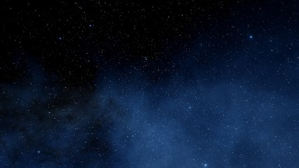 Stars in sky, starry night starlight shine of milky way, space cosmic background, starry background 3d render