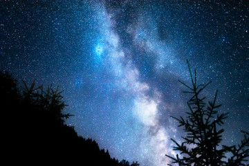 Wall Mural - milky way galaxy. this long exposure astronomical photograph taken in the middle of the night.