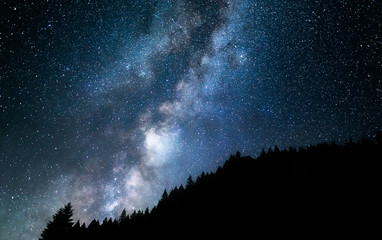 Wall Mural - milky way galaxy. this long exposure astronomical photograph taken in the middle of the night.