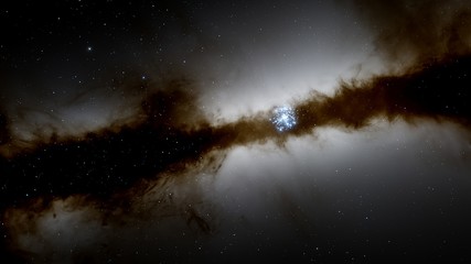 Stars in sky, starry night starlight shine of milky way, space cosmic background, starry background 3d render