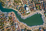 Fototapeta Miasto - Dalyan Marina Çeşme Drone Aerial