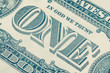 one dollar close up details of the banknote macro