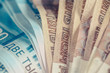 Russian money banknotes  close up