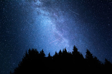 Wall Mural - milky way galaxy. this long exposure astronomical photograph taken in the middle of the night.