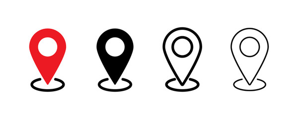 Wall Mural - pin location icon. vector isolated element. set of location pointer icons. stock vector.