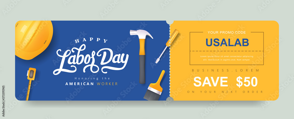 USA Labor Day Gift Promotion Coupon Banner Background Elegant Labor Day ...