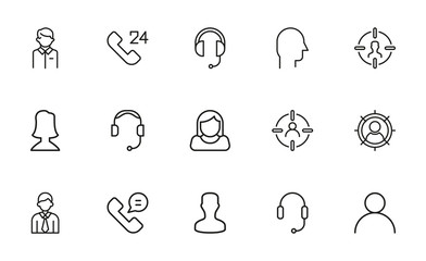 Big set of customer line icons.