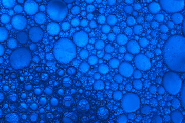 Aufkleber - Close up beautiful abstract blue bubbles in water extreme. Abstract nature pattrn for design.