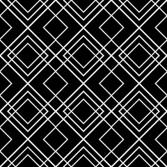 Wall Mural - geometric seamless pattern. diamond pattern. black and white geometric linear ornament. repeating ab