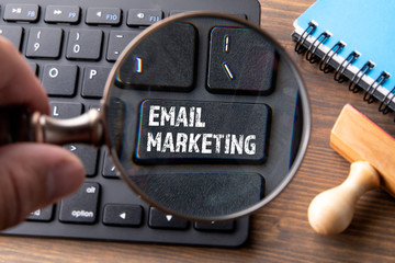 Wall Mural - EMAIL MARKETING concept. Market research and sales. Computer keyboard