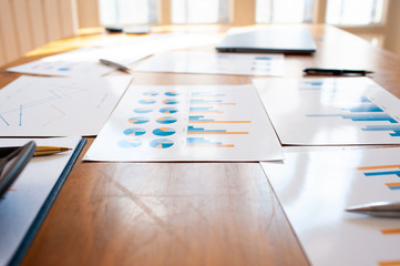 Office desks and business papers.