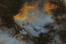 The Pelican Nebula Also Known As IC 5070 In The Cygnus Constellation. The Two Bright Stars Are Called 57 And 58 Cygni. Colors Are Mapped As Hubble Palette. Taken With My Telescope.