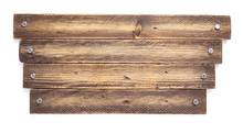 Aged Wooden Board On White Background