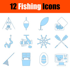 Canvas Print - Fishing Icon Set