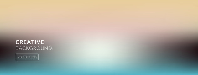 Wall Mural - blurred gradient abstract beidge and turquoise color banner background